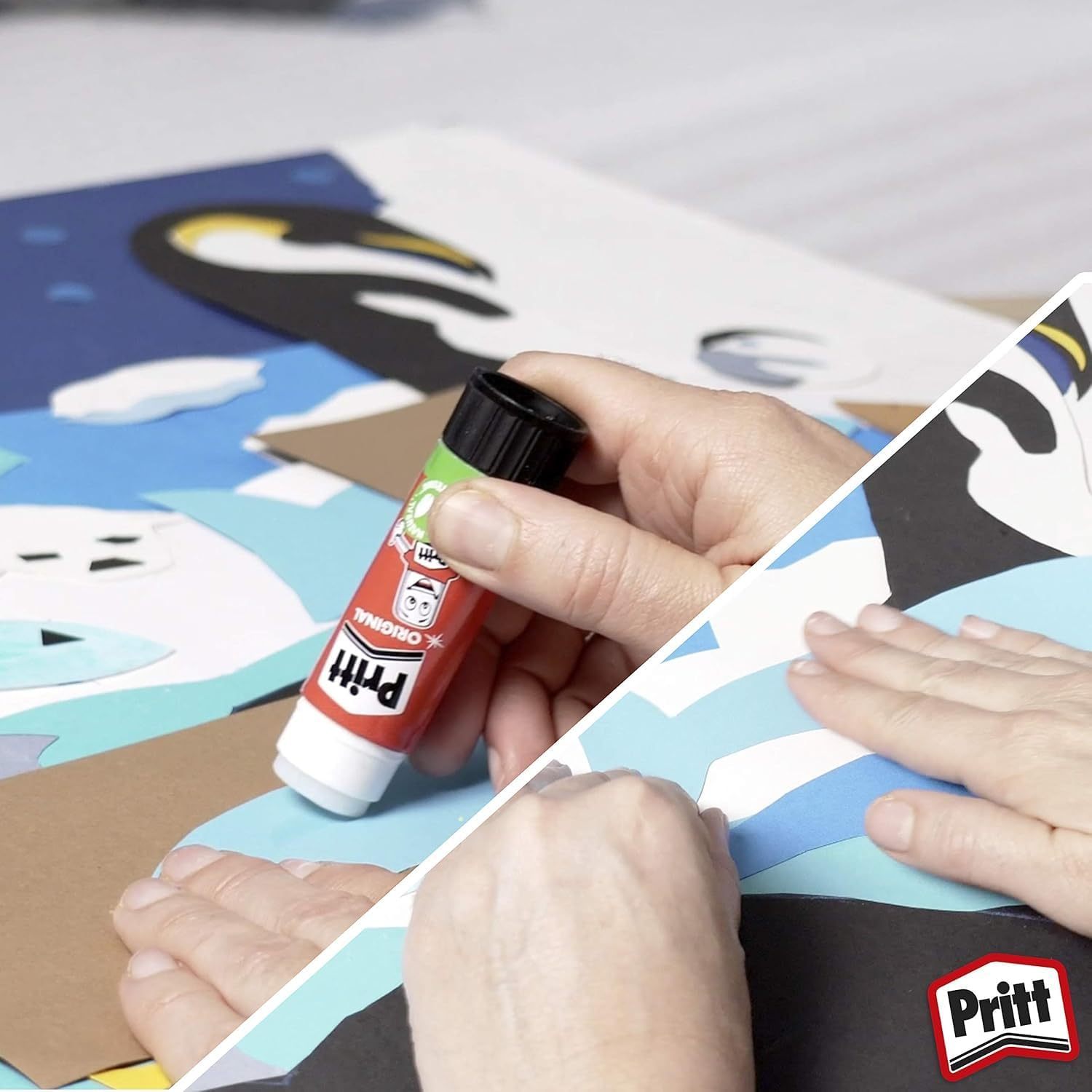 Pritt Barra Pegamento, Barra Adhesiva, Cola Universal de Adhesión Fuerte para Manualidades, 4 Barras de 11g