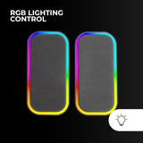 Mars Gaming MS-OM, Altavoces Gaming 20W, Iluminación Dinámica RGB, Altavoces Bluetooth 5.3 + AUX-IN, Caja de Control de Volumen, Chipset DSP Personalizado, Compatibilidad Universal, Negro