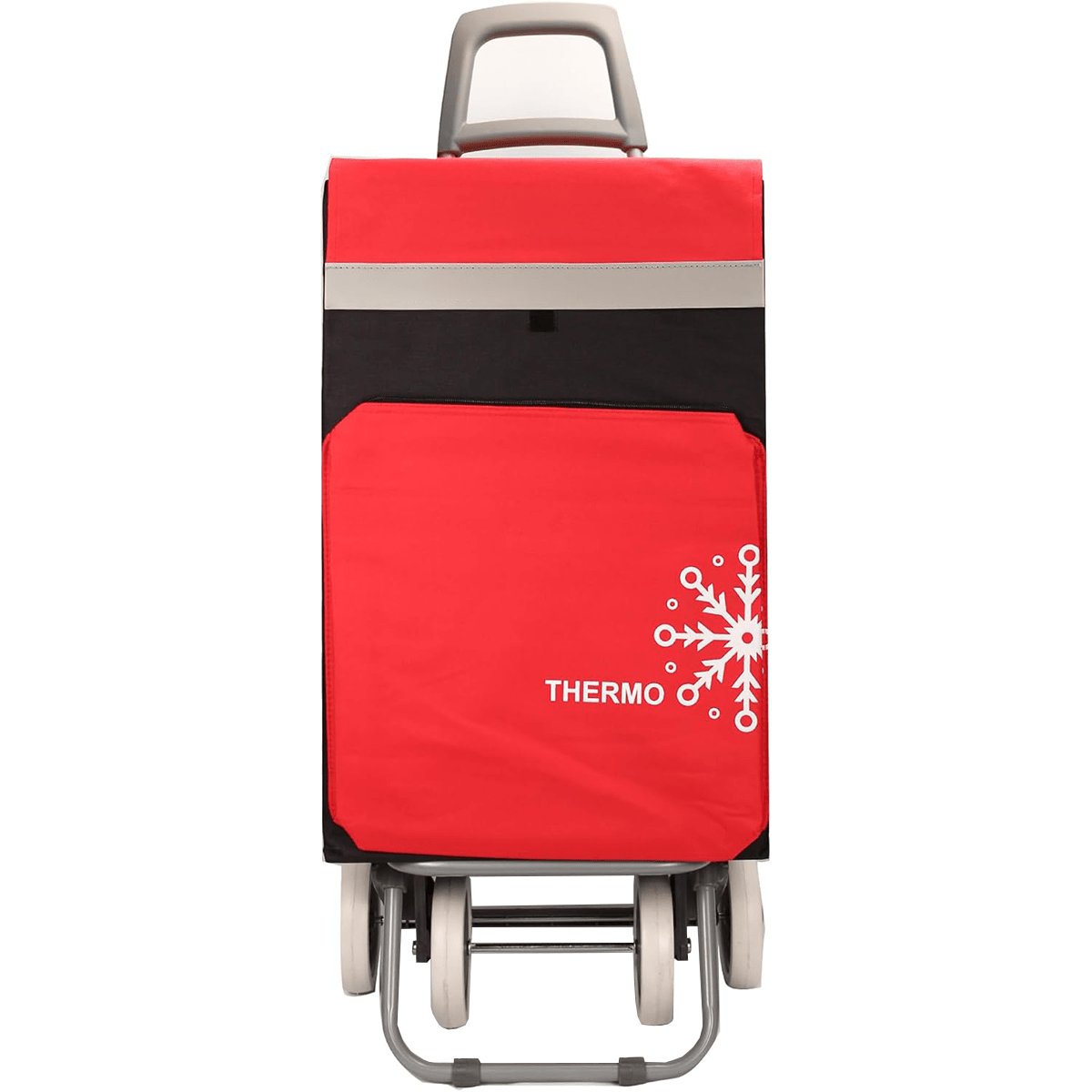 Carro Compra Plegable con Bolsillo Térmico para Congelados, Carro Plegable con Ruedas, Bolsillo Trasero con Cremallera, 2 Compartimentos Extra en Total, Con Capacidad de hasta 54 Litros y 40 Kg de Carga Máxima