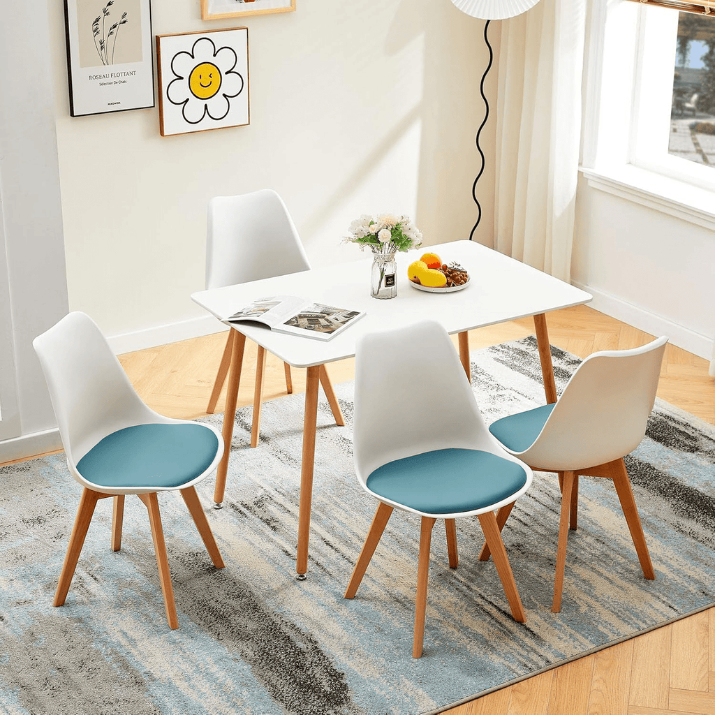 1/2/4/6 Unidad Sillas para Comedor, Sillas para Cocina con Asiento Blando, Tapizado y Patas Resistentes de Madera de Haya, Sillas Nórdicas