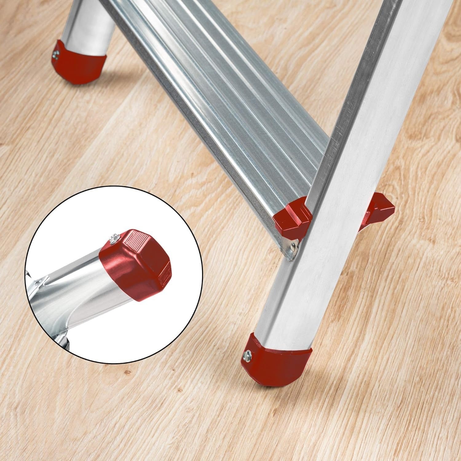 Escaleras Plegables Aluminio de Tijera Super Resistente hasta 150Kg, Acero y Aluminio Antideslizantes
