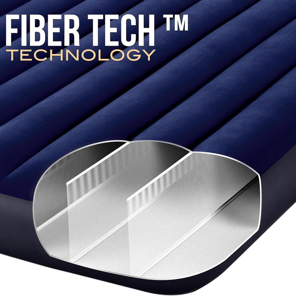 INTEX Colchón Hinchable, Colchon Inflable, Rápido Hinchado, Alta Resistencia con Extra de Firmeza, Comodidad y Durabilidad, Apto para Interior y Exterior, Hecho de Miles de Fibras de Poliéster que no se Estiran ni por el Tiempo ni por el Uso
