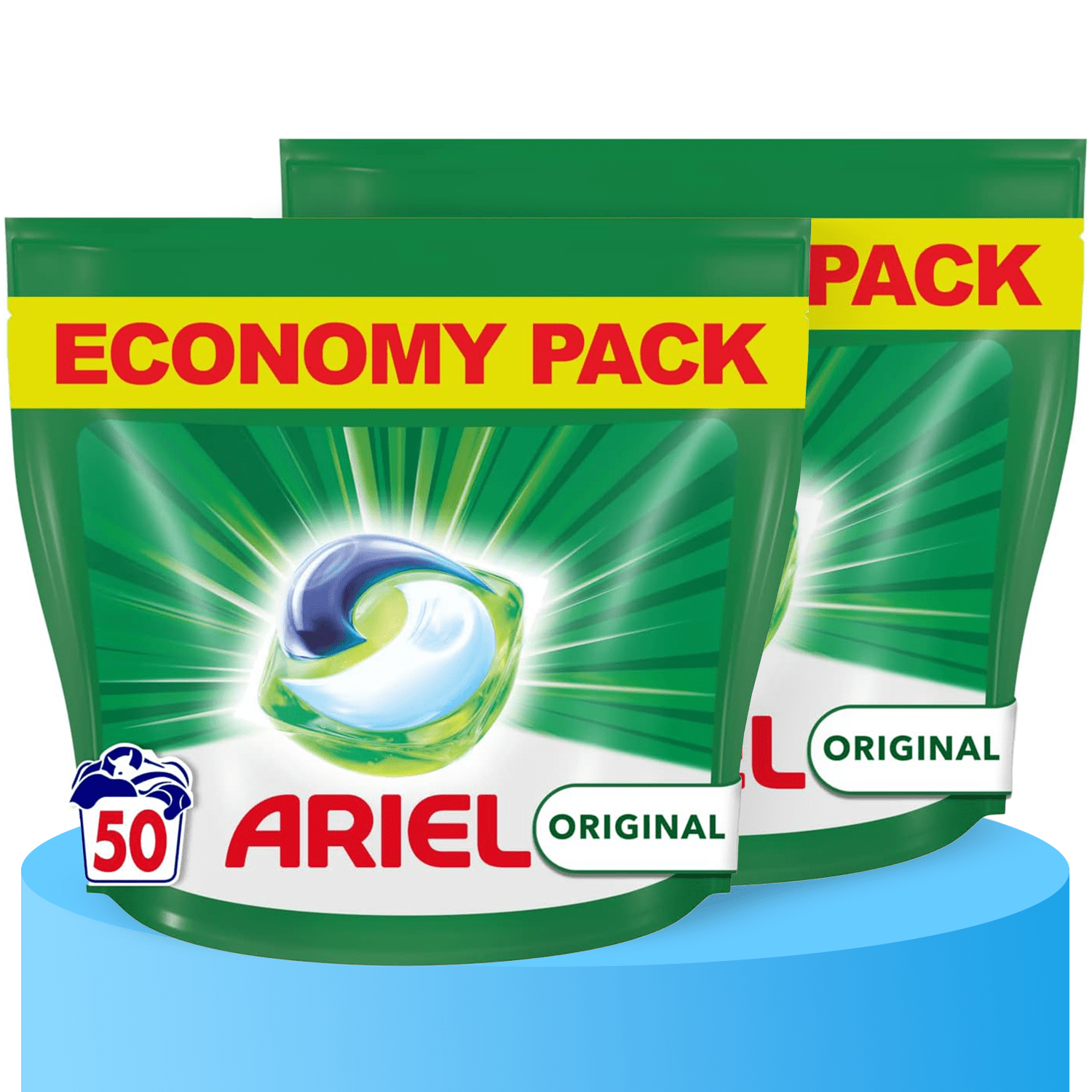 Ariel All-in-1 Detergente para Lavar la Ropa en Cápsulas, 50/100/150 Cápsulas, Eficaz incluso en Frío, Frescura Duradera