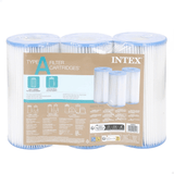INTEX Pack 3 Cartuchos Filtro Tipo A, Cartuchos de Depuradora, Compatible con Múltiples Modelos, Altura: 20,2 cm, Diámetro Exterior: 11 cm