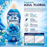 La Antigua Lavandera Suavizante para Ropa, Aroma Azul Floral y Fácil Planchado, 1.76 L, 80 Lavados