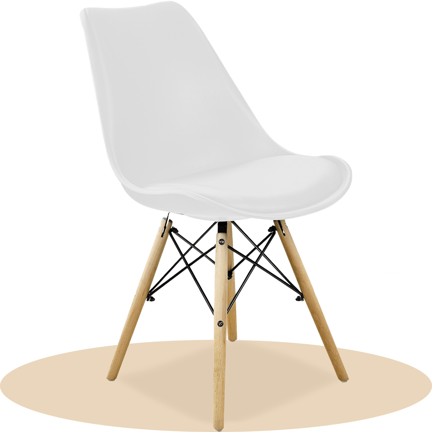 Sillas para Comedor, Sillas para Cocina con Asiento Blando, Tapizado y Patas Resistentes de Madera de Haya, Sillas Nórdicas Minimalistas, 49.5 x 44 x 79.5 cm
