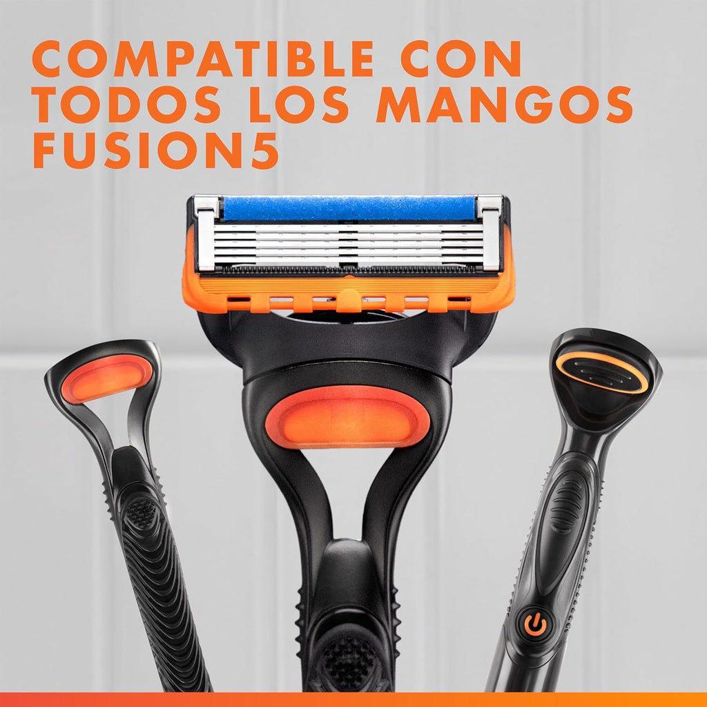 Gillette FUSION 5 Maquinilla de Afeitar Hombre + 5 Cuchillas, Hojas Afiladas Aptas para Piel Normal, Hasta 7 Meses de Afeitado
