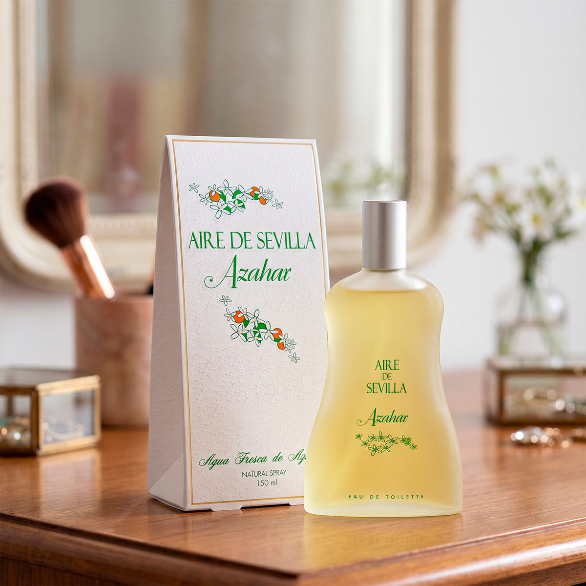 Instituto Español Aire de Sevilla Azahar Eau de Toilette para Mujer, Perfume de Aroma Cítrico y Floral con Notas de Clementina, Mandarina, Bergamota, Azahar y Jazmín, 150 ml