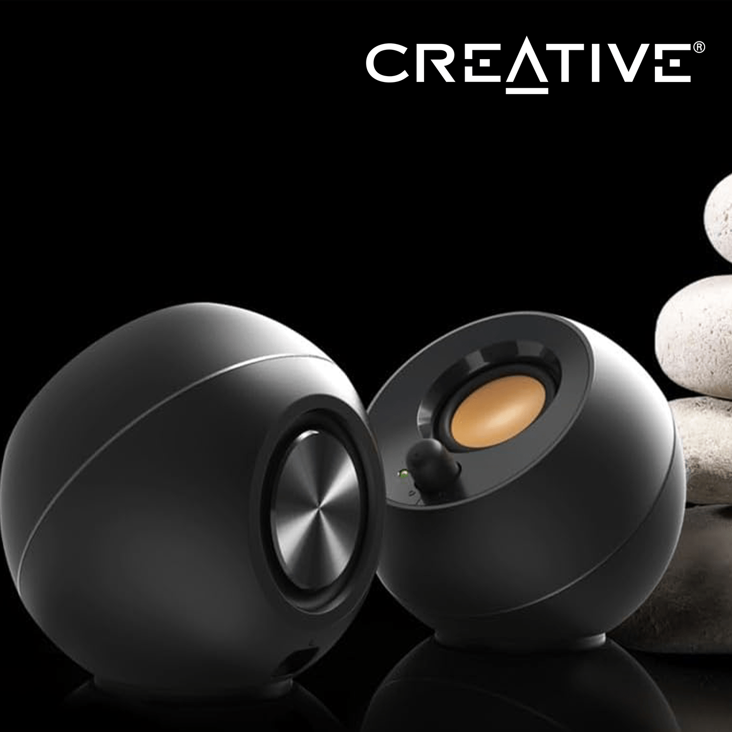 CREATIVE Set de Altavoces Ordenador 2.0, para Ordenador Portatil y Oficina, Alámbrico 3,5 mm, 4,4 W, 100 - 17000 Hz, Creative Labs Pebble