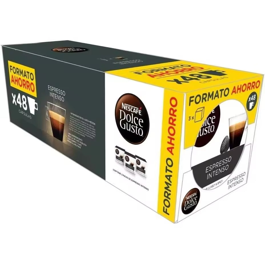 Nescafé Dolce Gusto, Café Espresso Intenso, Intensidad 7, Especiado y Con Cuerpo, 16/48/96 Cápsulas