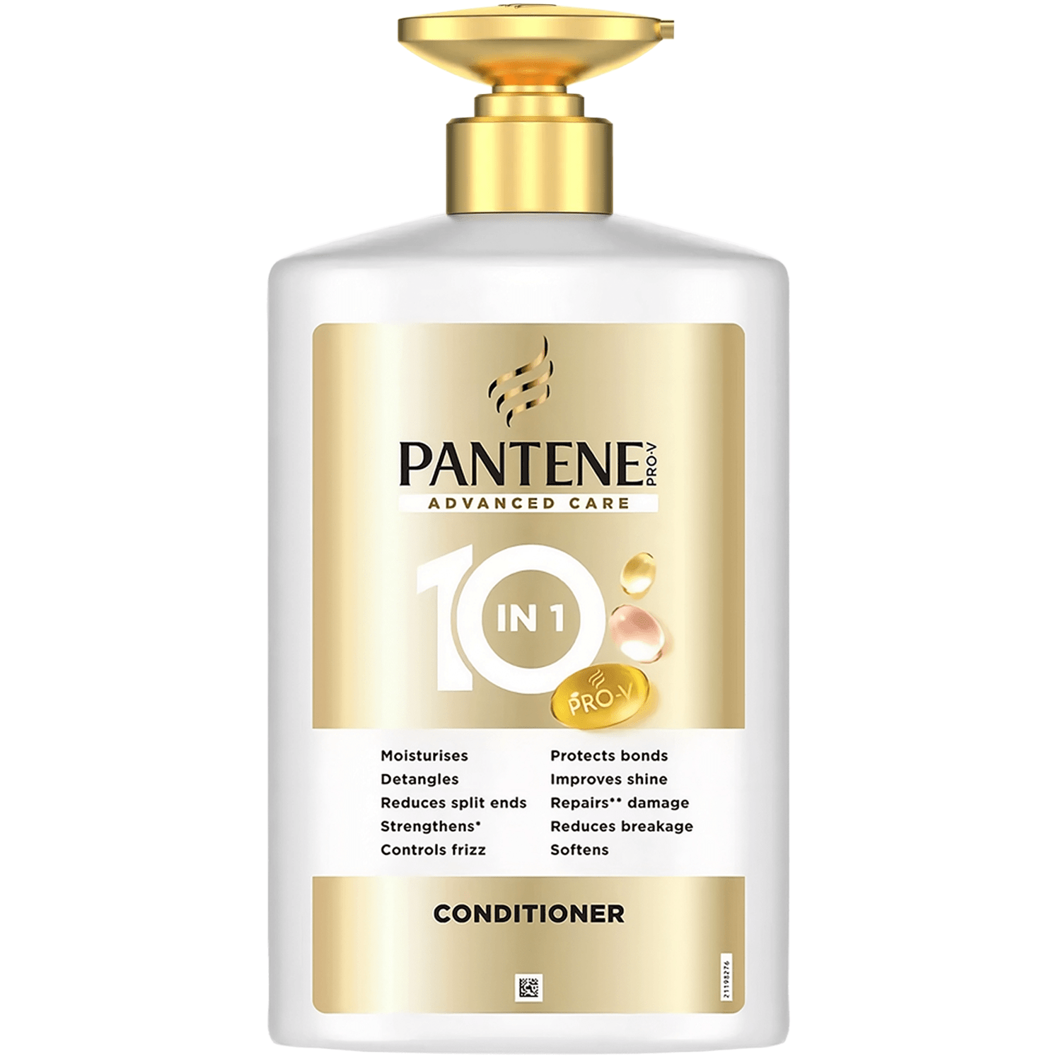 Pantene Acondicionador Pelo Avanzado 10 en 1 Pro-V, Acondicionador Cuidado Avanzado, Revitaliza el Pelo, Sin Sensación o Aspecto Graso, Doble de Nutrientes con 1 Uso, Fortalece Desde el Interior, Para Pelo Seco Y Dañado, 1L