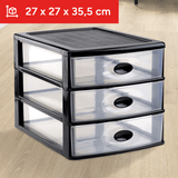 Cajonera Plastico, Organizador de Cajones, Cajones de Almacenamiento de Plástico Transparente, Cajonera de Escritorio, Organizadores Apilables e Impermeables para Ropa, Zapatos, Juguetes y Objetos, Cajas de Clasificación Resistentes