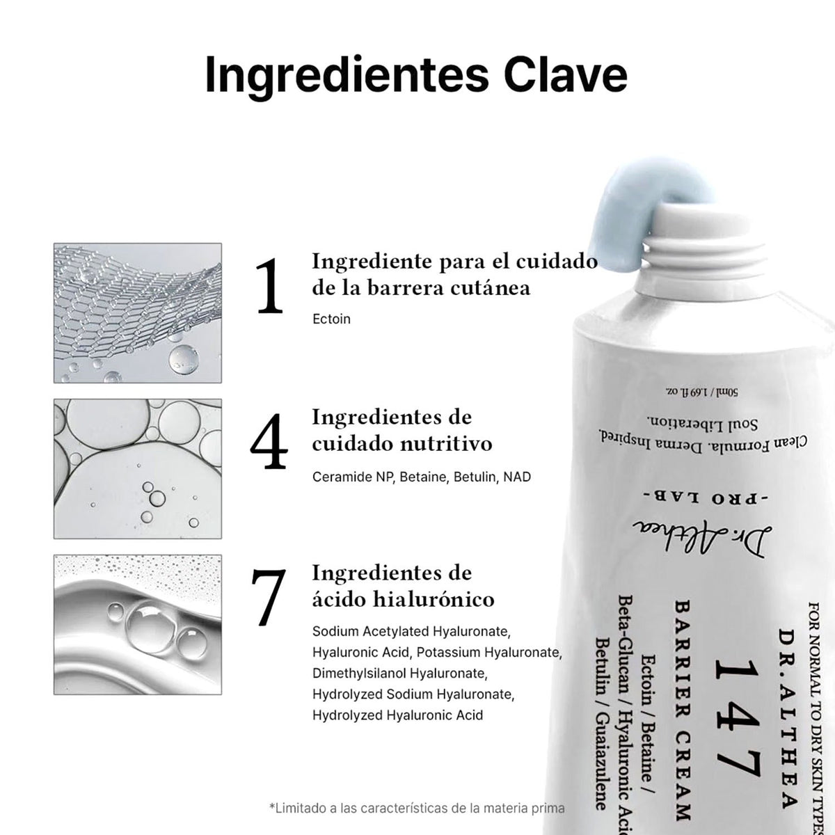 Dr.Althea 147 Barrier Cream, Ayuda a Mantener la Hidratación y Suavidad, Textura Rica y Confortable, 50 ml