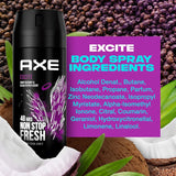 Axe Desodorante Spray Excite Spray, Aroma a Madera y Caramelo, Olor Irresistible durante 48 horas, 150ml por Spray