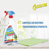 CRISTASOL Cristalino Limpiador para Cristales Líquido en Spray, Para Limpieza de Ventanas, Espejos y Superficies de Vidrio o Cristal Sin Dejar Rastros o Marcas, Pack 2 Pistolas 750ml + 2 Recambios de 750ml, 3L en Total