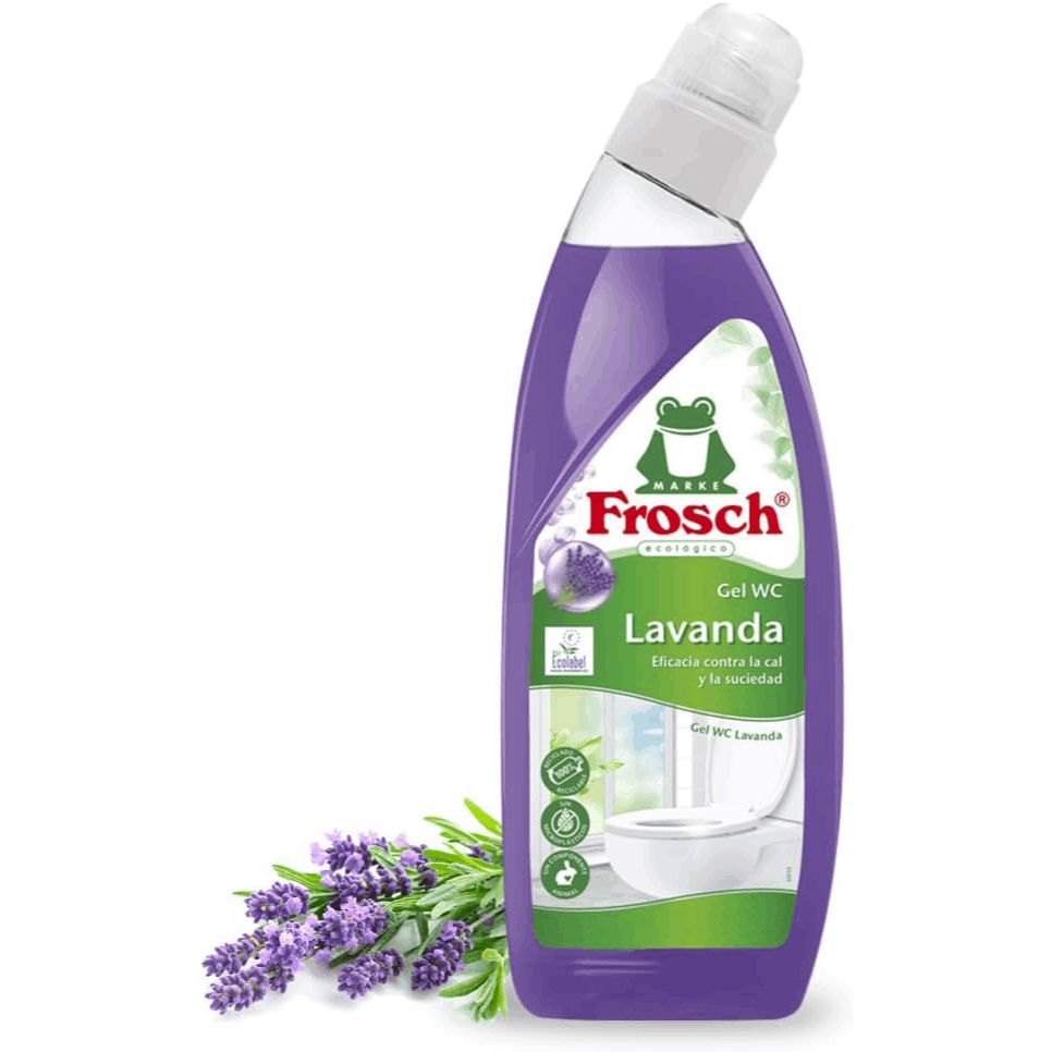 Frosch Gel WC Inodoro, Limpiador de Inodoro, Limpiador de Cal y Residuos Para Inodoro, Higienizante con Extractos de Lavanda, 750 ml