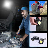 Linterna Llavero LED de 800 Lumen y Gran Angular, Recargable, 3 Niveles de Intensidad, 3-8h Funcionamiento, Impermeable, Carga USB, Linternad e Llavero, Luz de Trabajo, Luz de Emergencia, Base Magnetica y Mango Giratorio, Mosquetón para Facil Fijación