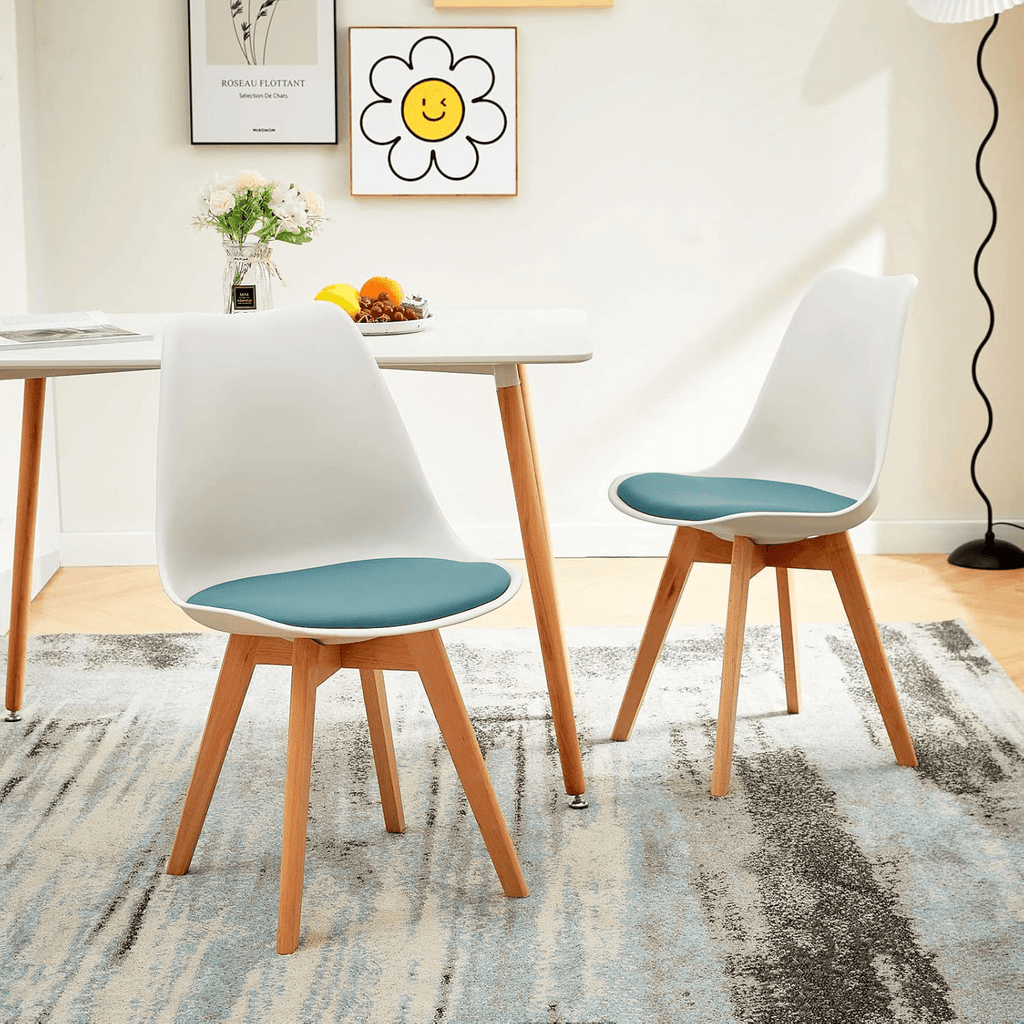 1/2/4/6 Unidad Sillas para Comedor, Sillas para Cocina con Asiento Blando, Tapizado y Patas Resistentes de Madera de Haya, Sillas Nórdicas