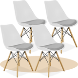 Sillas para Comedor, Sillas para Cocina con Asiento Blando, Tapizado y Patas Resistentes de Madera de Haya, Sillas Nórdicas Minimalistas, 49.5 x 44 x 79.5 cm