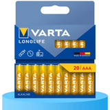 Pilas AAA Alcalinas de Alto Rendimiento, VARTA Longlife, Ultra Larga Duración, Energía Continua, Ideal para Controles Remotos, Juguetes Electrónicos, Linternas, Lámparas, Relojes, Cámaras y Otros Dispositivos de Uso Diario - VARTA
