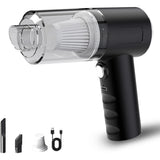 Aspiradora y sopladora de mano inalámbrica de 120 W, con filtro plegable, accesorios multifuncionales, para teclado, pelo, interior del automóvil, 16.3 x 15.5 cm