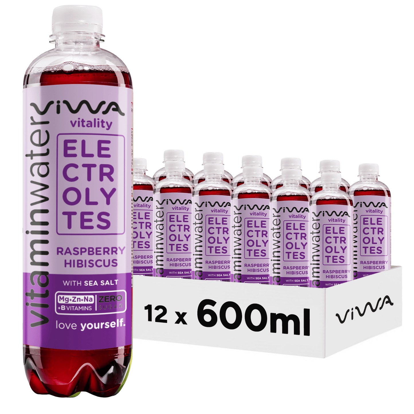 VIWA VitaminWater & Tea, Bebidas Refrescantes con Vitaminas y Minerales, 600ml, Pack de 12