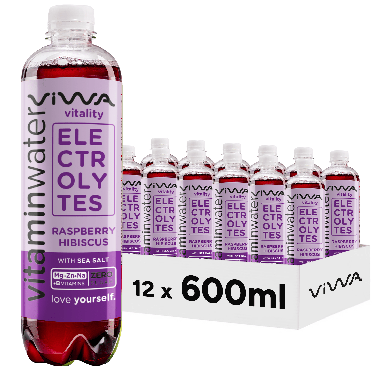 VIWA VitaminWater & Tea, Bebidas Refrescantes con Vitaminas y Minerales, 600ml, Pack de 12