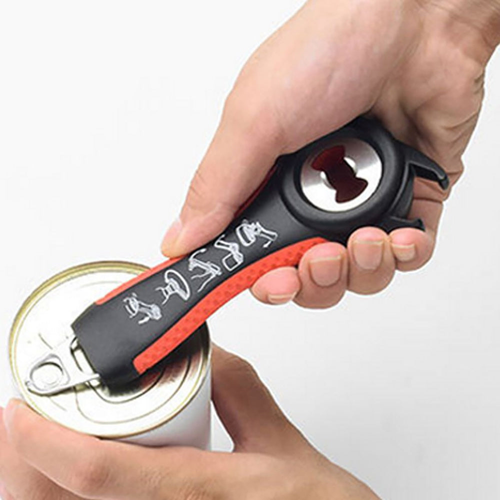 Set Abridor de Tapas de Botes y Botellas, Abridor de Tarros 4 en 1, Abridor de Botellas 5 en 1, Tapete de Silicona Antideslizante, Hecho de Plástico Resistente y Silicona, Prácticos y Fáciles de Usar
