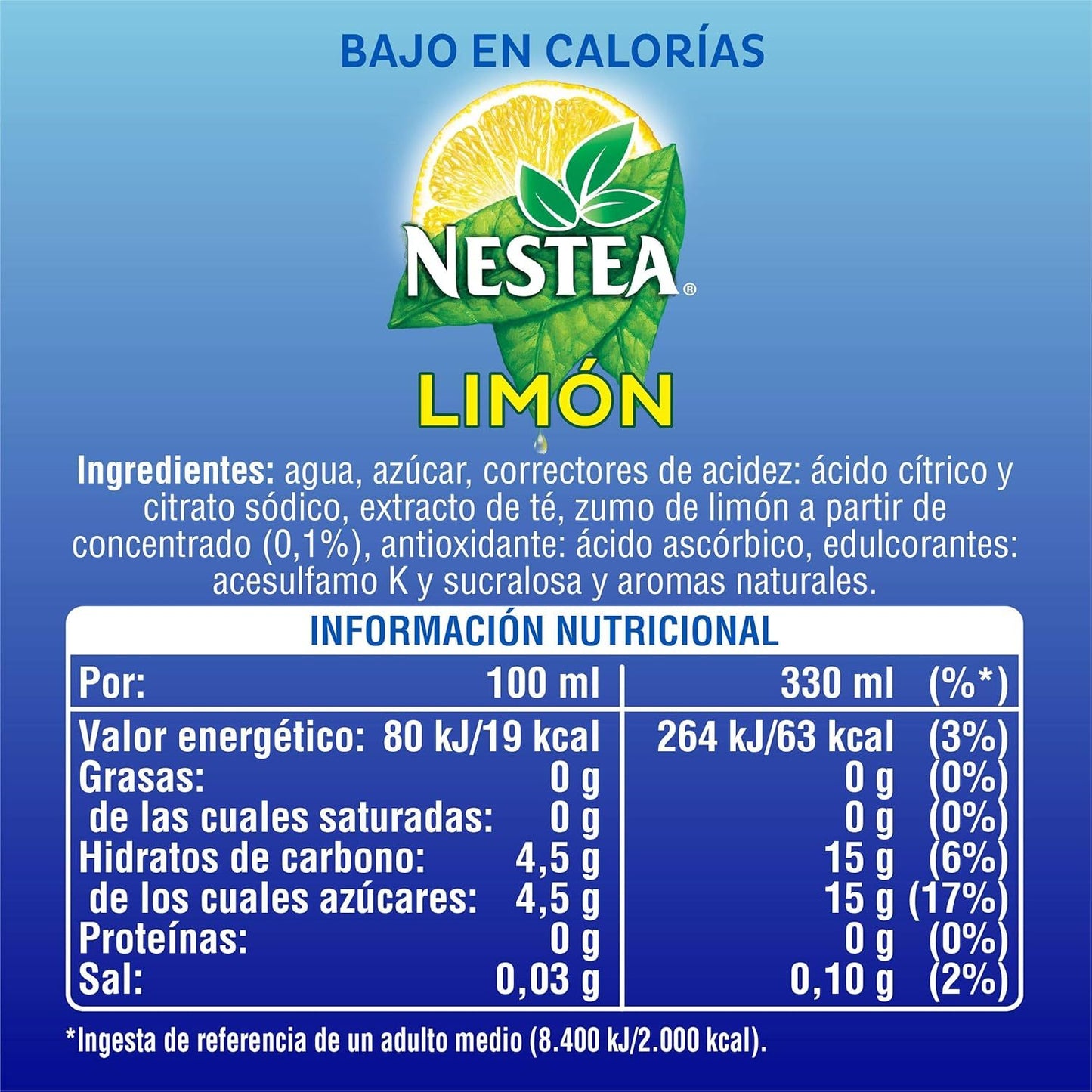 Nestea Té Negro Limón, Refresco de Té Negro con Sabor a Limón, Pack de 24 Latas de 330ml