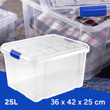 Caja Almacenamiento plástico para Guardar y Ordenar Juguetes, Libros, Documentos, Ropa, Mantas. Cierre Hermético, Gran Capacidad y Resistencia
