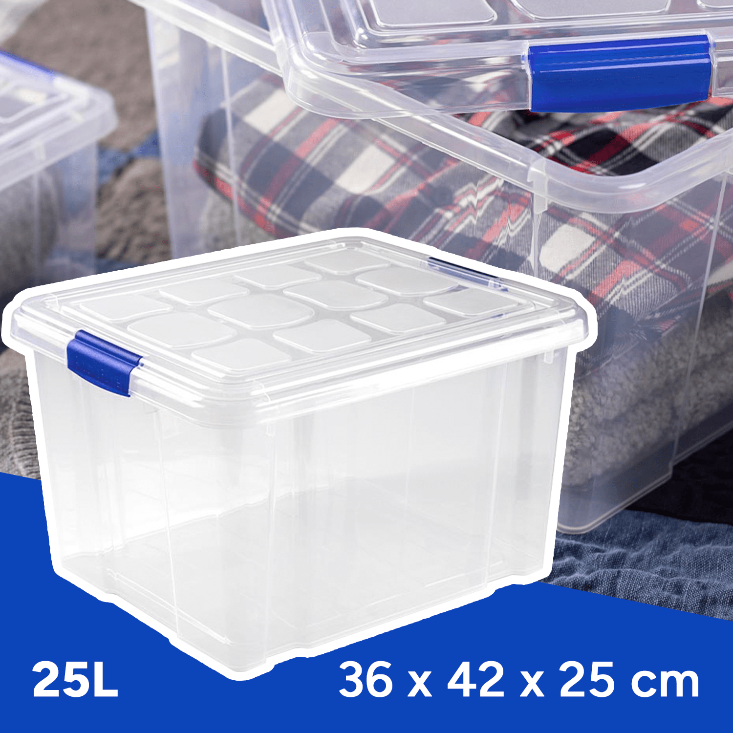 Caja Almacenamiento plástico para Guardar y Ordenar Juguetes, Libros, Documentos, Ropa, Mantas. Cierre Hermético, Gran Capacidad y Resistencia