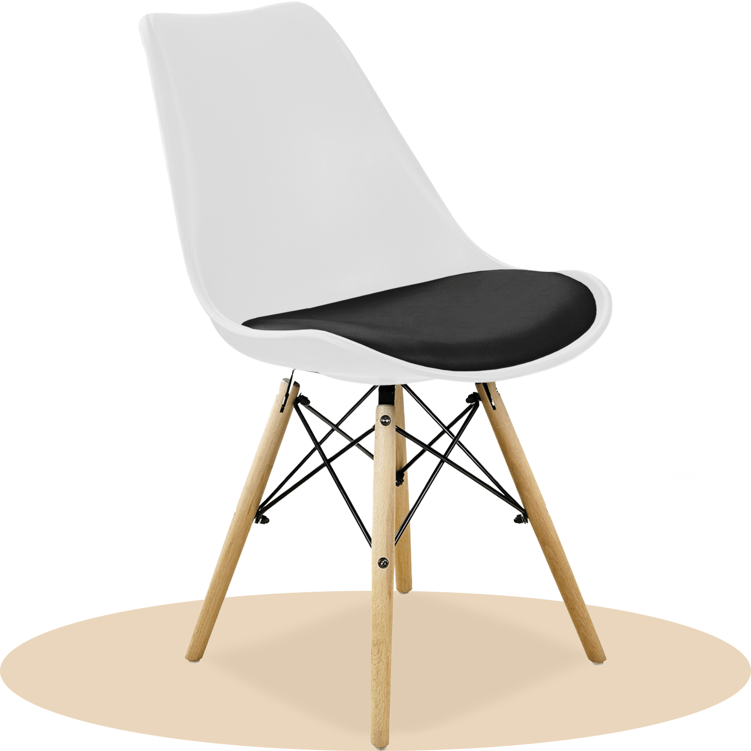 Sillas para Comedor, Sillas para Cocina con Asiento Blando, Tapizado y Patas Resistentes de Madera de Haya, Sillas Nórdicas Minimalistas, 49.5 x 44 x 79.5 cm