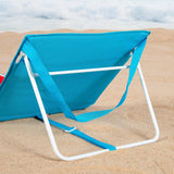 Esterilla Playa con Respaldo, Acolchada, Soporta 110 kg, Plegable, Estructura Acero, Tejido Oxford, Asa Hombro de Transporte, Tumbona Reclinable, 155 x 52 x 40 cm, Multicolor