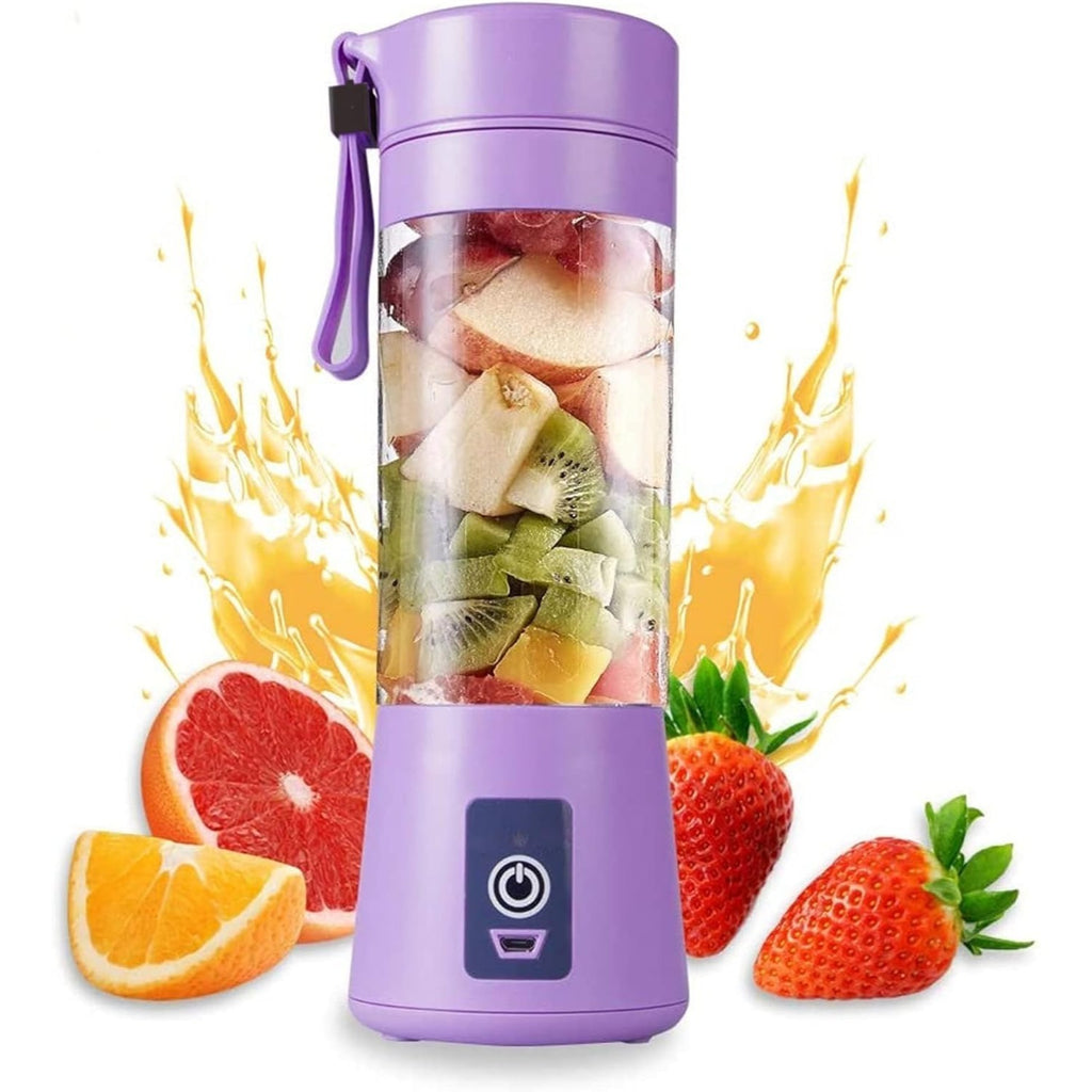 Licuadora Portatil Zumos y Batidos, Batidora para Frutas y Verduras, 6 Cuchillas de Acero, Vaso de 380ml de Capacidad, Ideal para Llevar, Cable de Carga USB, Batería de 800 mAh, 22000 RPM