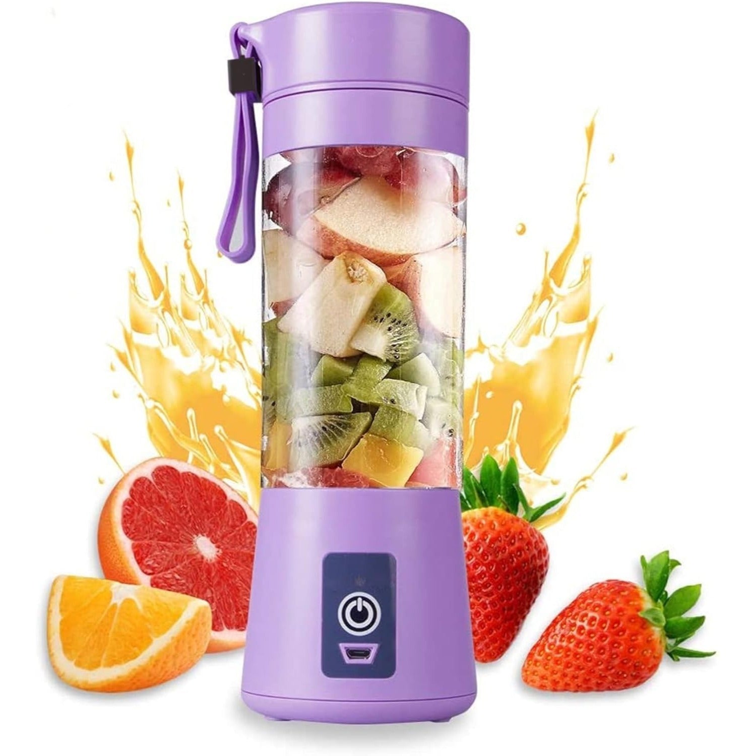 Licuadora Portatil Zumos y Batidos, Batidora para Frutas y Verduras, 6 Cuchillas de Acero, Vaso de 380ml de Capacidad, Ideal para Llevar, Cable de Carga USB, Batería de 800 mAh, 22000 RPM