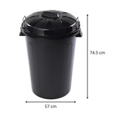 Cubo Basura 100 Litros de capacidad con Tapa. Fabricado en Plastico Resistente, Ideal para Almacenaje de Basura para el Hogar, Oficina o Industria