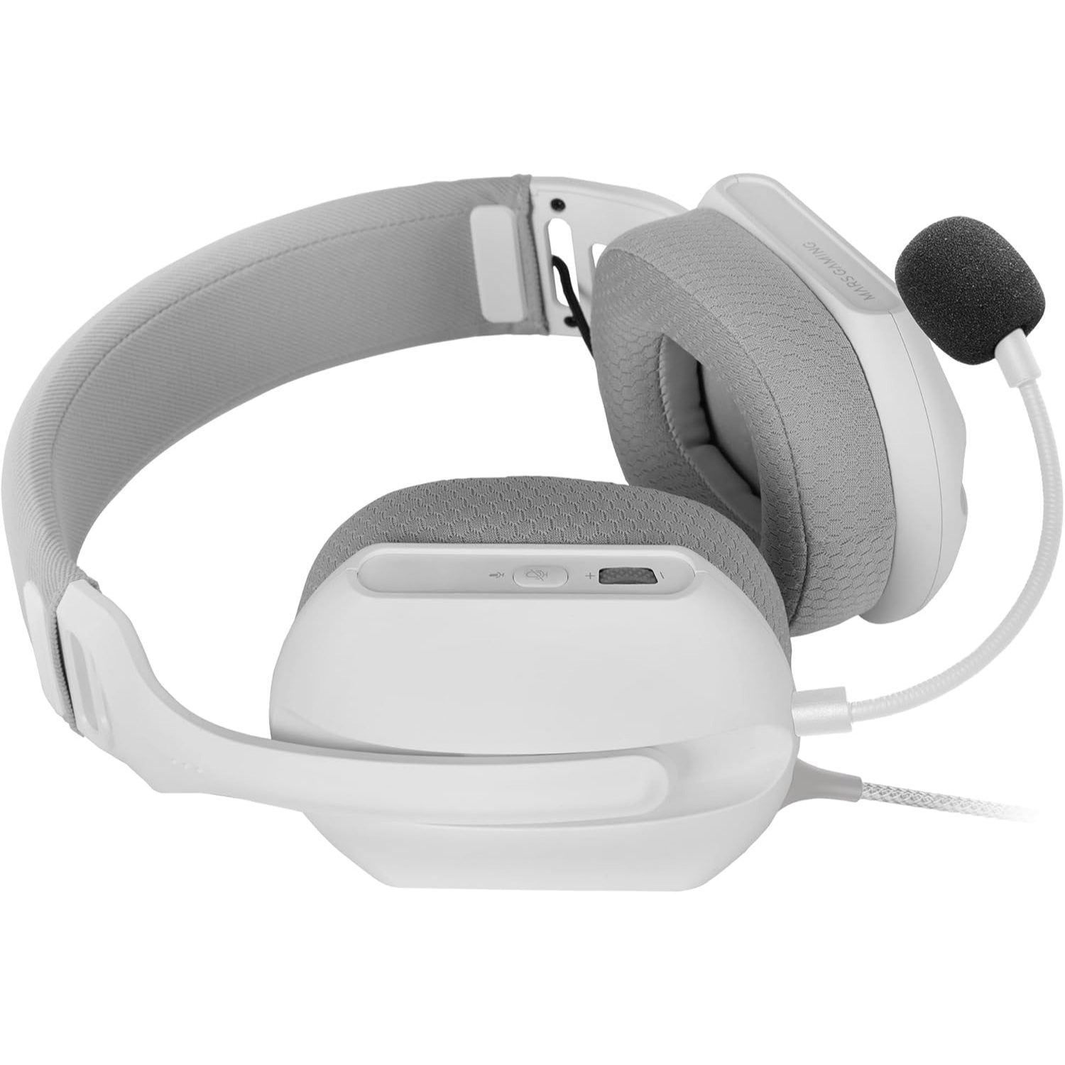 Mars Gaming MH-Pro, Auriculares Gaming ARGB Flow, Sonido Envolvente, Almohadillas Air 3D, Micrófono, PS4, PS5, Xbox One, Xbox Series X-S, Switch, Switch 2, Windows, Mac, Smartphone y Tablet, Blanco