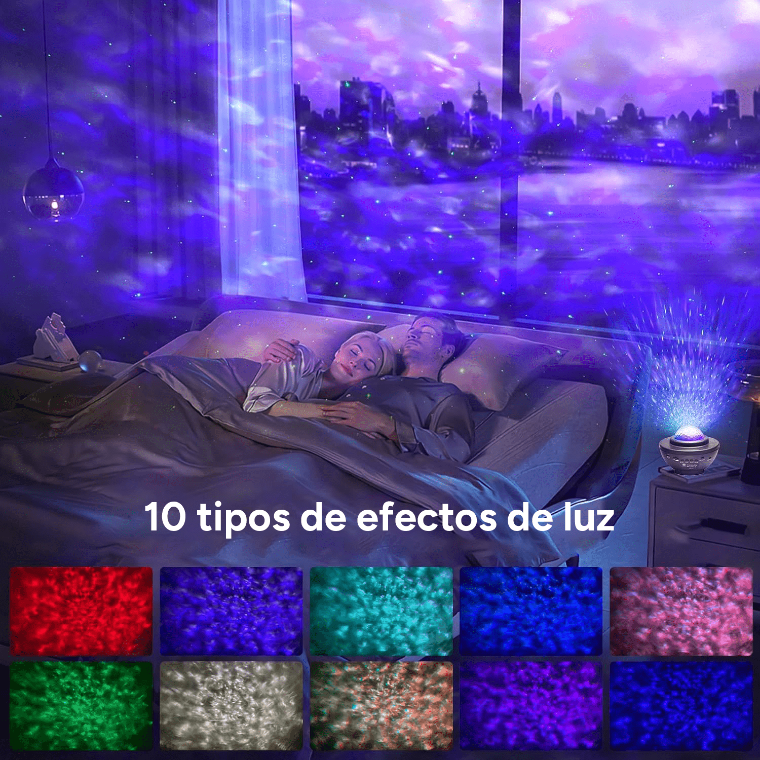 Lampara Proyector de Estrellas LED, Proyector Galaxias con Altavoz, Mando a Distancia y Temporizador, Proyector de Estrellas para Dormitorio, Múltiples Modos de Luz y Colores