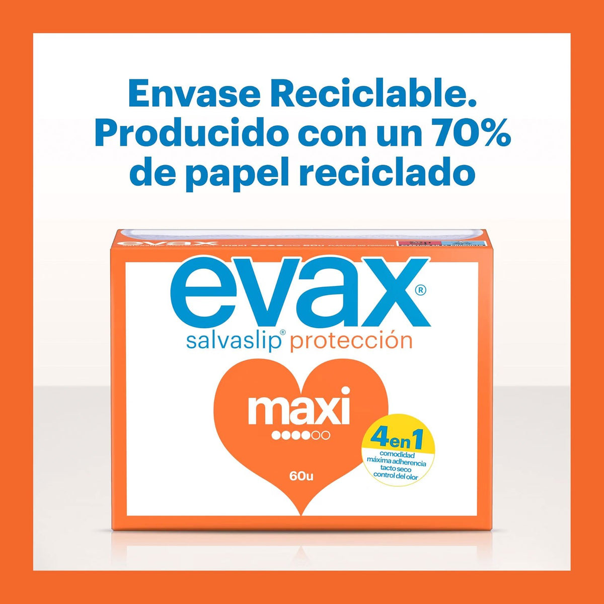 Evax Salvaslip Maxi Protegeslip, Protección Femenina Diaria, Pack de 2 Unidades de 40 Cada Una, 80 Unidades en Total