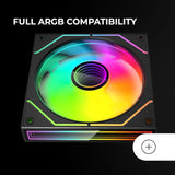 Mars Gaming MF-3DPROX2R, Kit 2x Ventiladores 120mm, Aspas Invertidas, Iluminación ARGB Triple Infinity Mirror 360°, Control PWM, Rodamientos FDB, Ventiladores PC con Compatibilidad Total ARGB, Negro