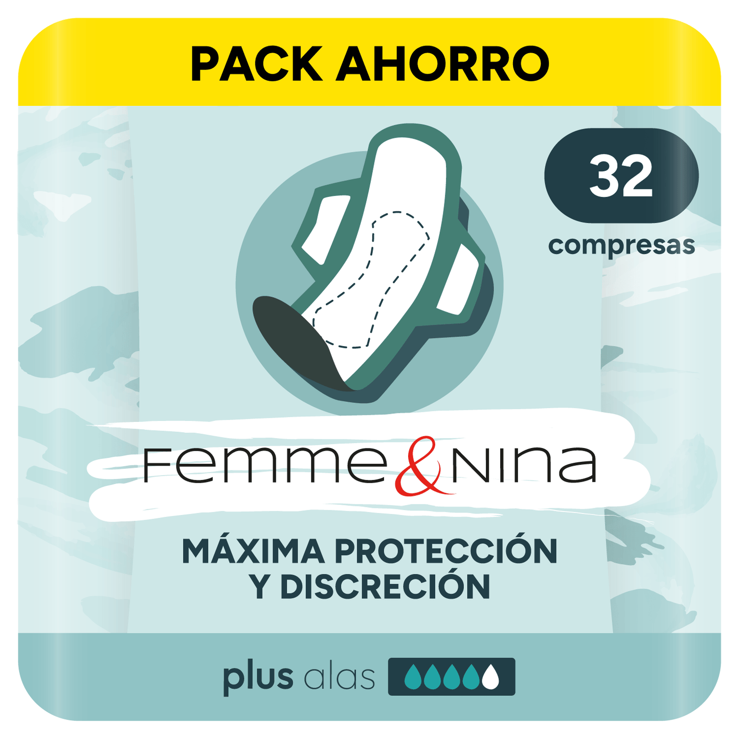 Compresas Mujer Menstruación, Máxima Seguridad, Comodidad y Discreción, Diseñada para Adaptarse, Perfectas para Uso Diario - FEMME & NINA