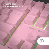 Mars Gaming MK023, Teclado Gaming TKL, Tecnología Híbrida H-Mech, Iluminación FRGB Rainbow, Anti-ghosting, Compatibilidad Universal, Rosa, Idioma Francés