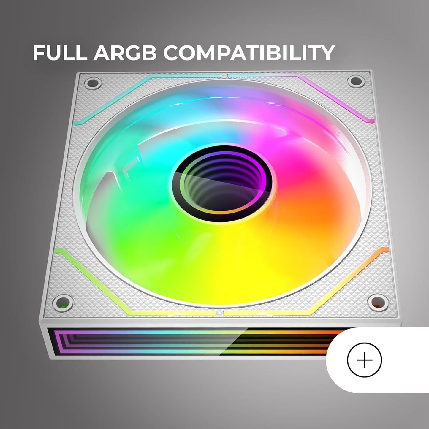Mars Gaming MF-3DPROX2R, Kit 2x Ventiladores 120mm, Aspas Invertidas, Iluminación ARGB Triple Infinity Mirror 360°, Control PWM, Rodamientos FDB, Ventiladores PC con Compatibilidad Total ARGB, Blanco