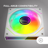 Mars Gaming MF-3DPROX2R, Kit 2x Ventiladores 120mm, Aspas Invertidas, Iluminación ARGB Triple Infinity Mirror 360°, Control PWM, Rodamientos FDB, Ventiladores PC con Compatibilidad Total ARGB, Blanco