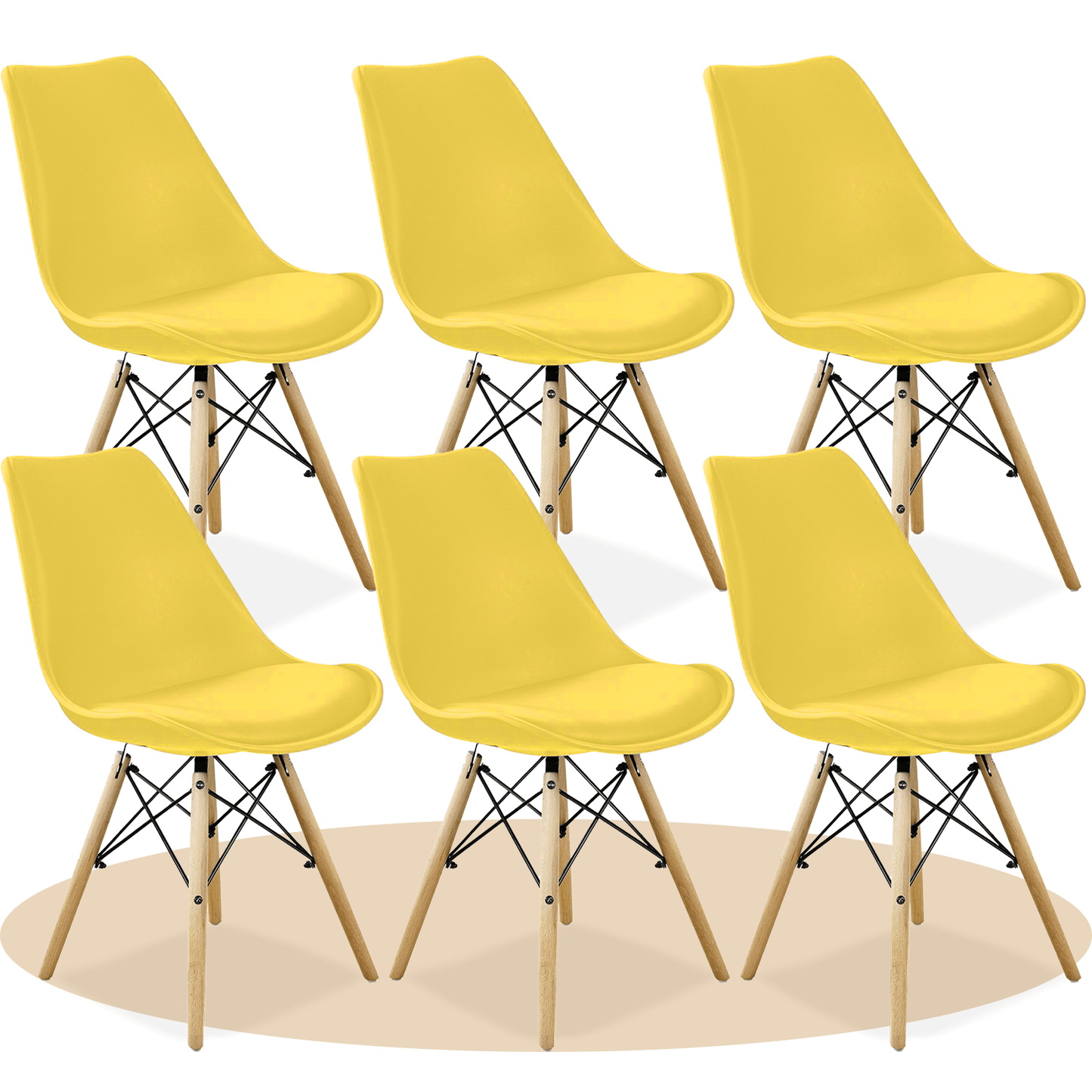 Sillas para Comedor, Sillas para Cocina con Asiento Blando, Tapizado y Patas Resistentes de Madera de Haya, Sillas Nórdicas Minimalistas, 49.5 x 44 x 79.5 cm