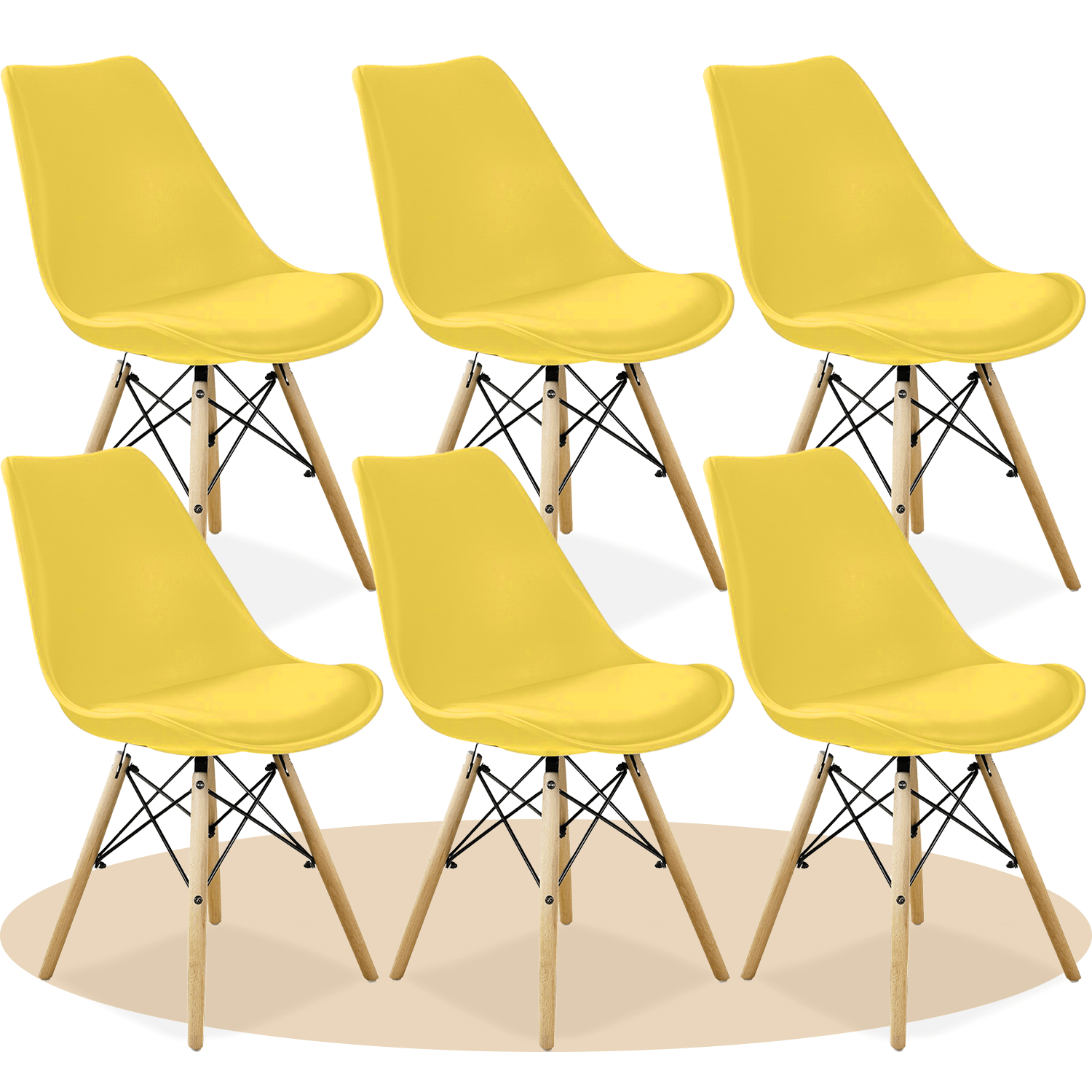 Sillas para Comedor, Sillas para Cocina con Asiento Blando, Tapizado y Patas Resistentes de Madera de Haya, Sillas Nórdicas Minimalistas, 49.5 x 44 x 79.5 cm