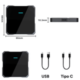 Adaptador CarPlay Inalámbrico compatible con CarPlay y Android Auto con Cable, Bluetooth 5.0, WiFi 5.8GHz, Procesador Quad-Core A53, Soporte Multimedia y Streaming, Diseño Compacto, Listo para Usar