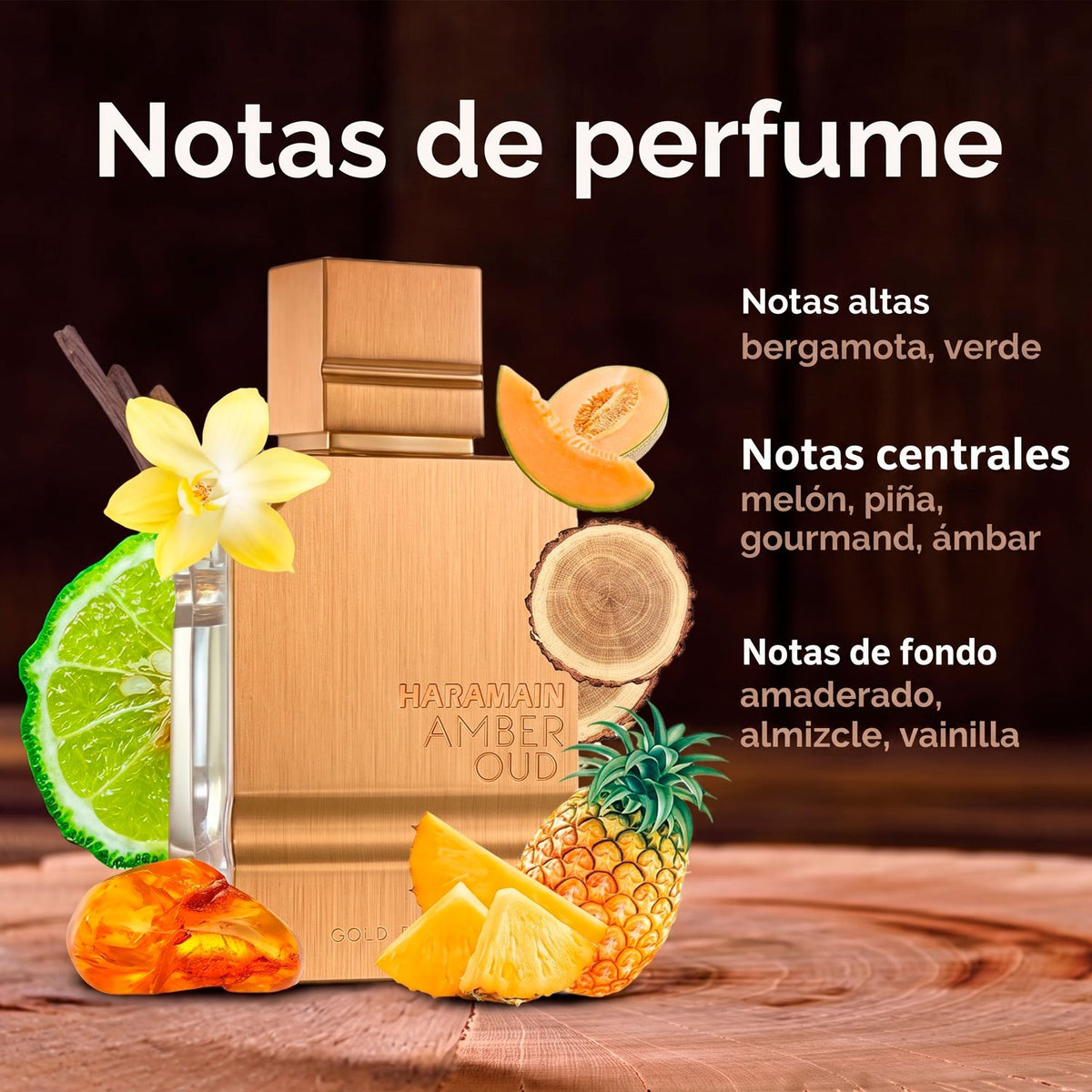 Al Haramain Amber Oud Gold Edition Eau de Parfum Unisex, Perfume Árabe de Aroma Dulce y Frutal con Notas de Piña, Ámbar, Vainilla y Almizcle, 60 ml