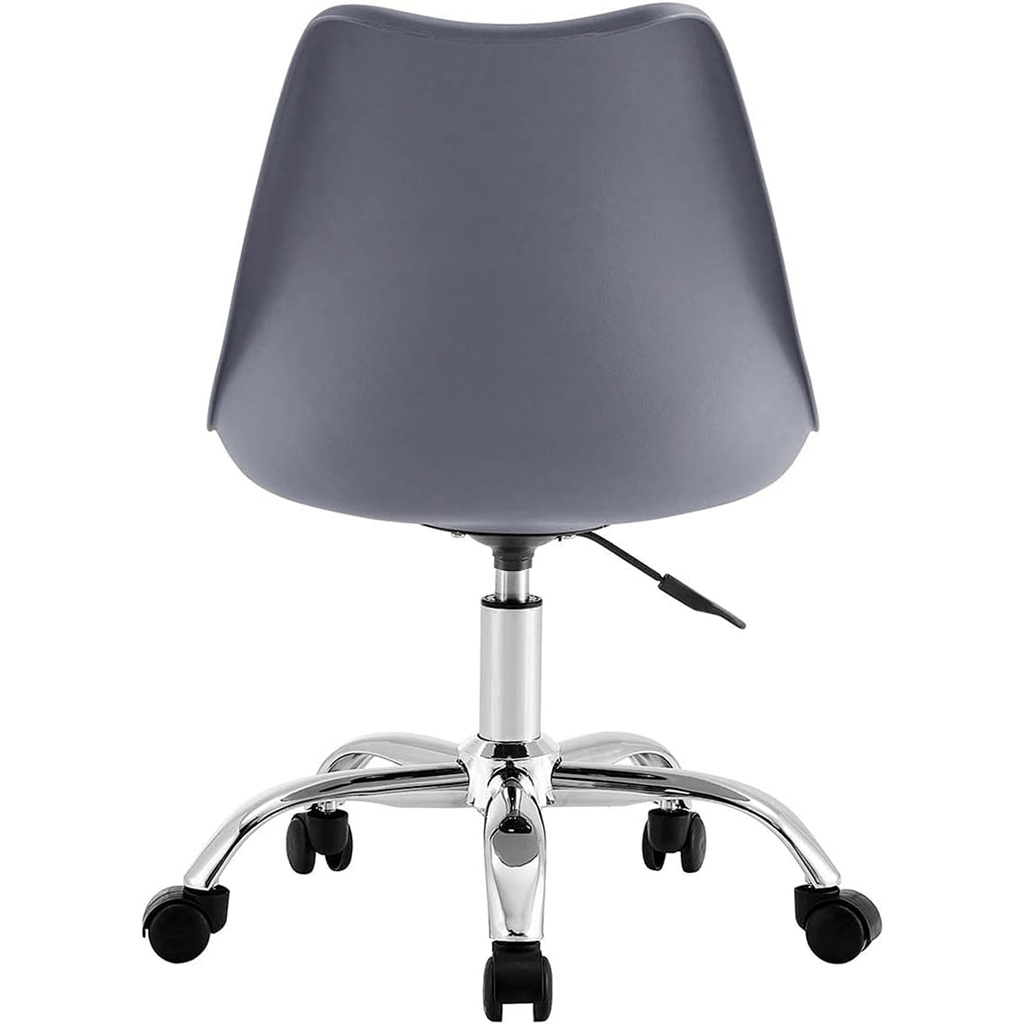 Silla Escritorio Ergonómica con Ruedas, Silla Oficina Giratoria con Altura Ajustable, Acolchada, Estilo Nórdico, Ideal para Estudio y Oficina