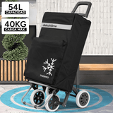 Carro Compra Plegable 4 Ruedas con Bolsillo Térmico para Congelados, Carro Plegable con Ruedas, 54 Litros de Capacidad y 40 Kg de Carga Máxima, Compartimentos Extra, Ruedas Grandes Resistentes para Facilitar el Movimiento y el Transporte del Peso